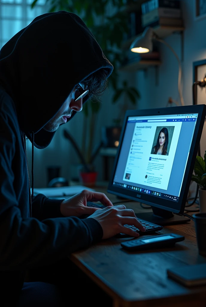 Facebook hacker stealing a woman's Facebook account through an email