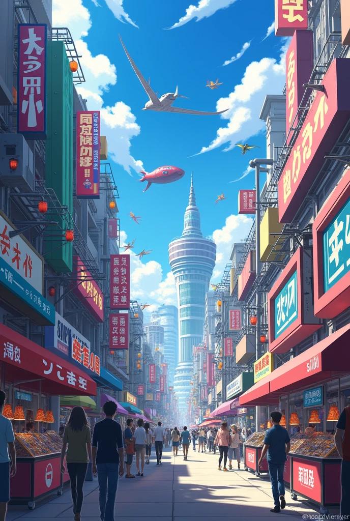 Create a horizontal anime style image with the name anime zone