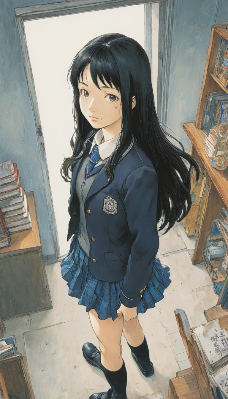 Naoki Urasawa、Beautiful girl、Highest quality、masterpiece、Ultra high definition、Japanese、uniform、high school girl、Long Hair、Black Hair、8k