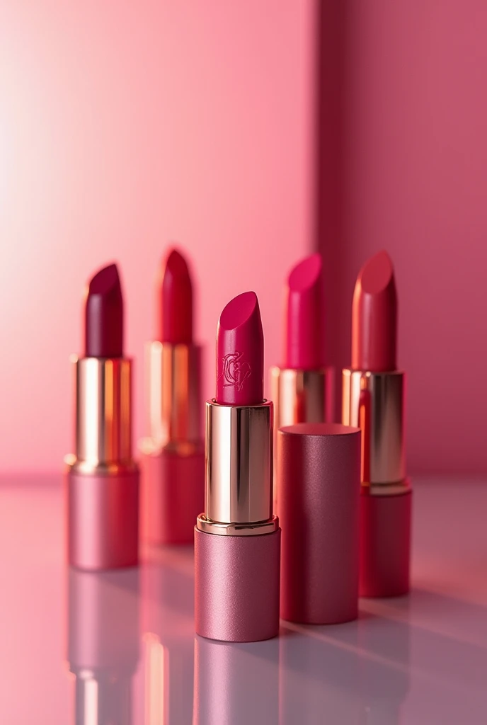 Lipsticks for advertising but the background color of the lipsticks (only lipsticks less people)
