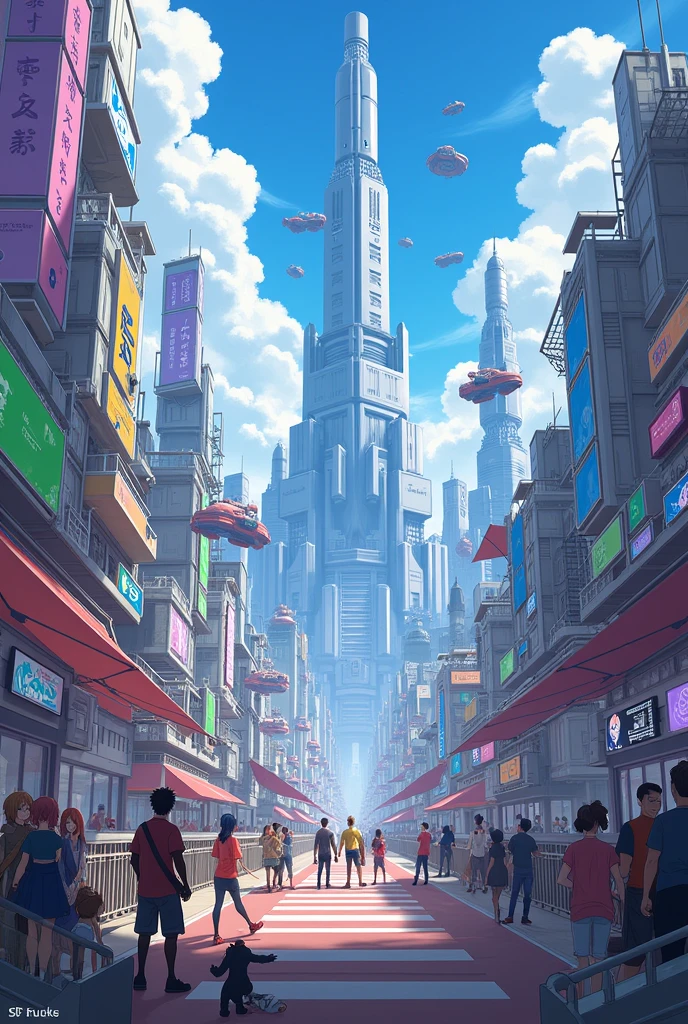 Create a horizontal anime style image with anime zone name