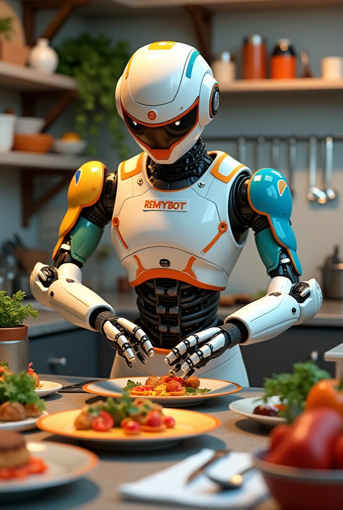 A gastronomy robot, let it be for coloring, Beautiful... His name is REMYBOT 