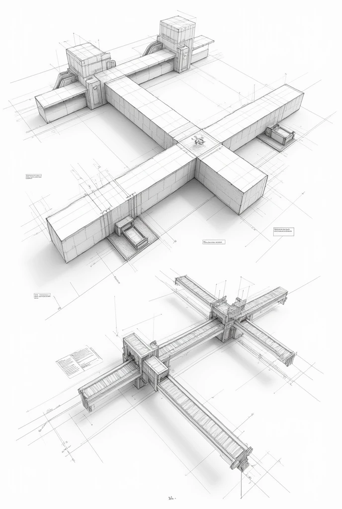 Give me the diagrams of a double embedded beam in black and white