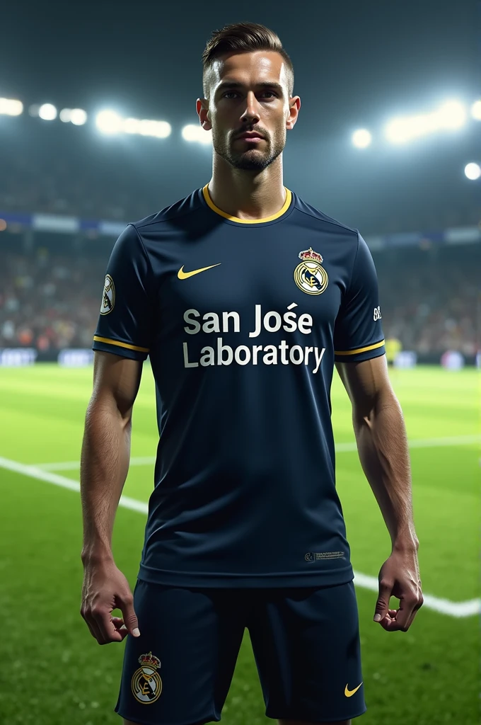 Design a football shirt that has the word San José Laboratory on it 