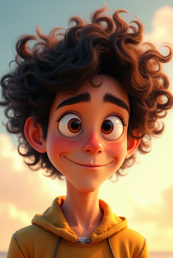 similar to jorel's brother, like curly hair