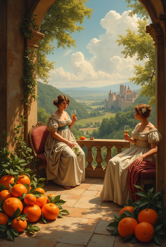 French in ancient times with orange fruits