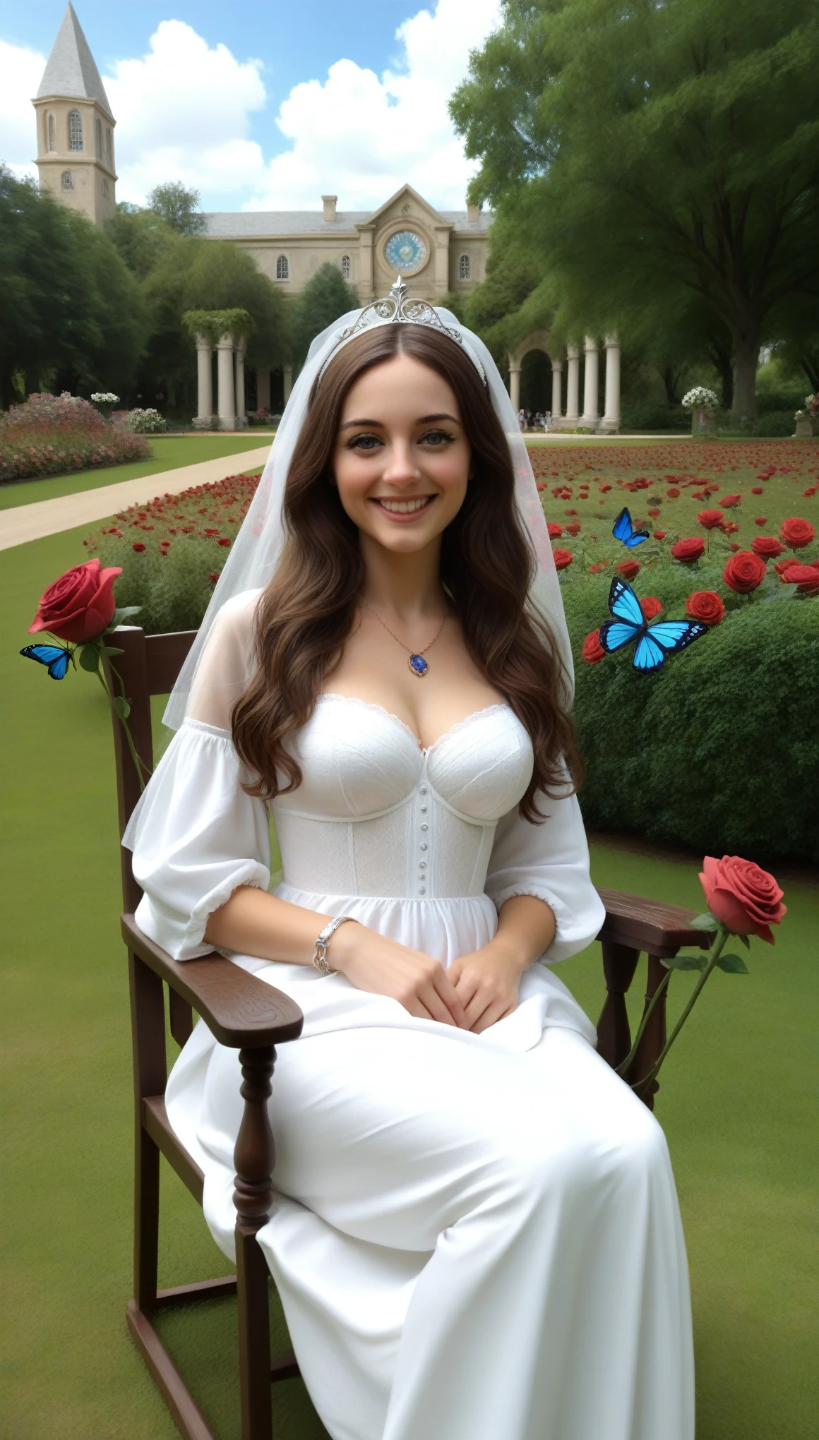 Create random replicas of the classic historical masterpieces of Leonardo da Vinci in 'The Last Supper' superhit painting style, Ultra-High Definition, 64k resolution oil painting without a frame, using full dimensions of the selected resolution to fit the artwork image, medieval era innocent looks, finely detailed to perfection, art-punk, Arabic style, countryside background, art germ, high-octane. A portrait of a Rainbow of Butterflies and Daffodils with a beautiful virgin goddess nymph winged angel in the Garden of Heaven in the Paradise, goddess nymph winged angel is a Blessed Cosmic Virgin Heavenly Bride of Holy Christ and is an exact replica of the sketch of a supermodel Mona Lisa, happy smiling face, Sitting on a Queen's luxurious Heavenly Cushioned Chair of Paradise, Vatican looks and style, a precise copy of the conceptual  legendary colorful Garden of Heavenly Paradise with rainbow hummingbirds and  butterflies flying around, red roses and daffodils in the Heavenly Garden of Paradise with colorful random fruits on trees, a sketch of hummingbirds, butterflies, roses and daffodils is created with attention to the minutest detail, an unreal engine, ultimate beauty pro max, a quantum leap in artwork, magnificent miracle, unmatched quality, unmatched style, uniqueness to perfection, relaxed, bingo, illuminated, radiated with light, magnetic, extraordinary, a master stroke of a legendary brush, the artwork of a genius, a perfect sense of proportion and judgment, a tribute to a legendary master artist, super realistic, superhit, random dynamic poses, random smiling styles, random makeups, and random styles, vibrant 256k colors, ultimate art, extraordinary level portrait painting, master craftsmanship of sketching beautiful human female hands with strictly 4 symmetrical natural fingers on each hand in extremely minutest detail of care applied, GEFORCE RTX GPU magic, artwork for British Isles and French market customers, Professional commercial painting