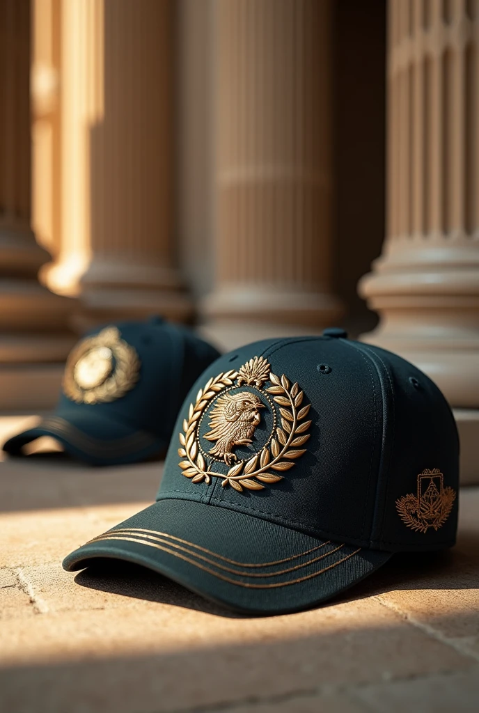 Make a design, for a brand of caps called “OLYMPO hats” taking into account that the brand is inspired and related to Greek mythology and 