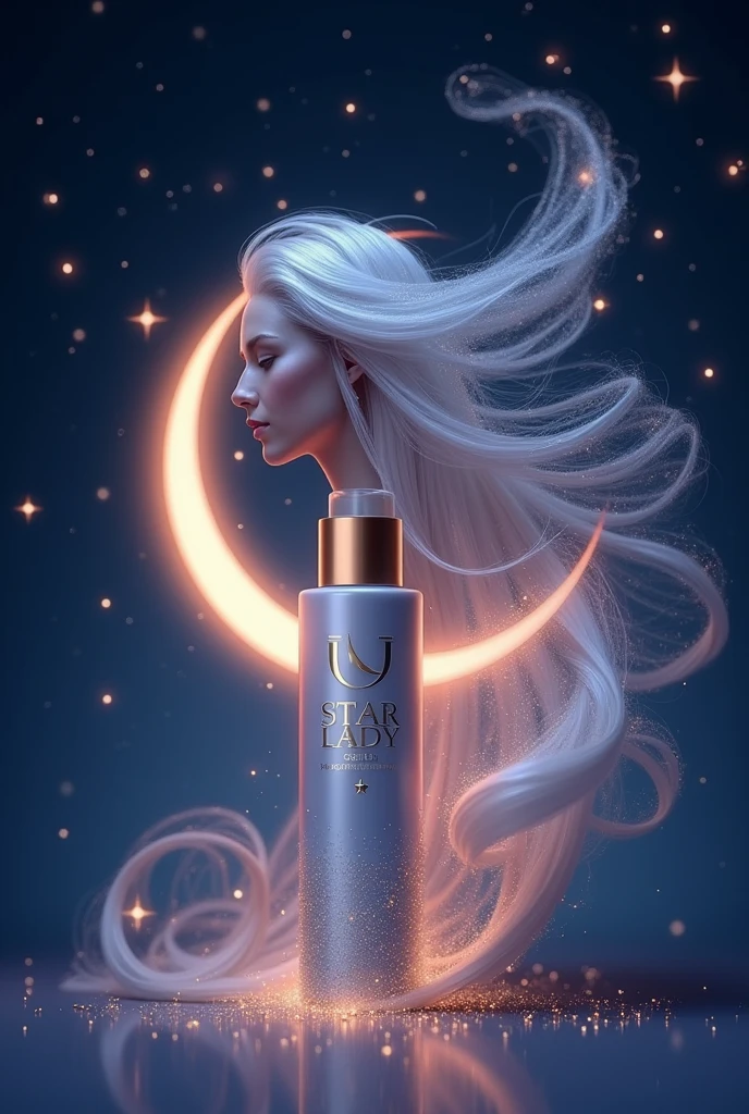 Create the image of a women's hair cream with the name star lady