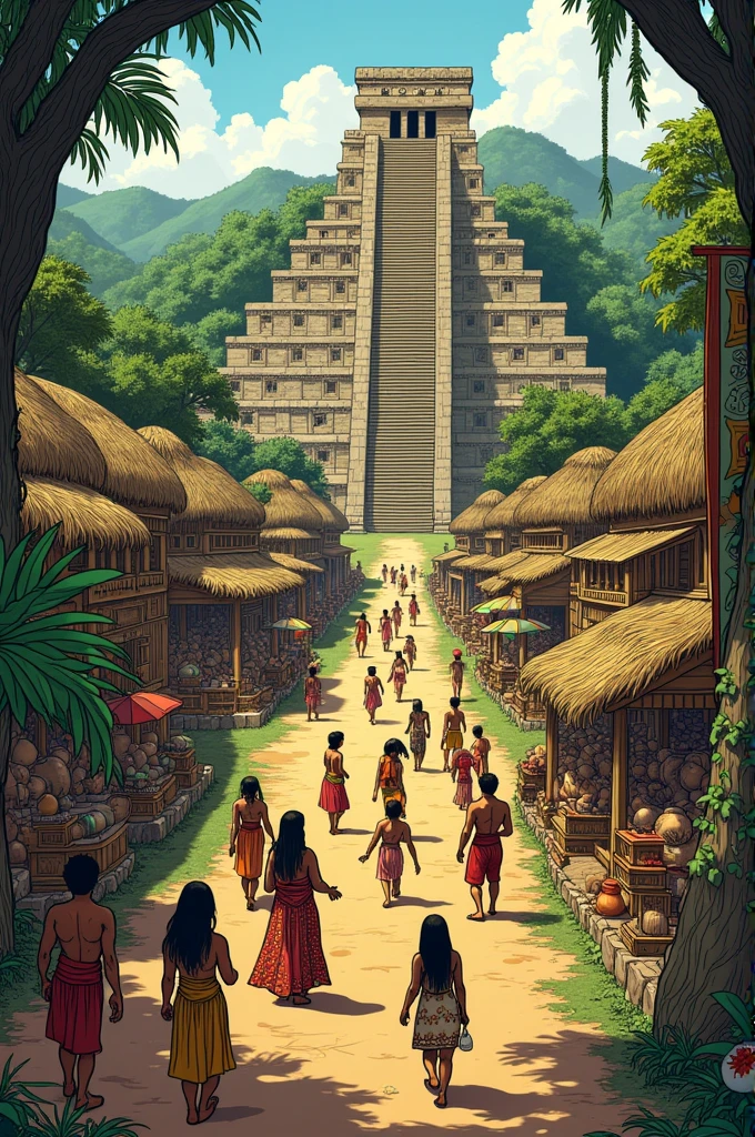 Comic ????? of the daily life of the Maya