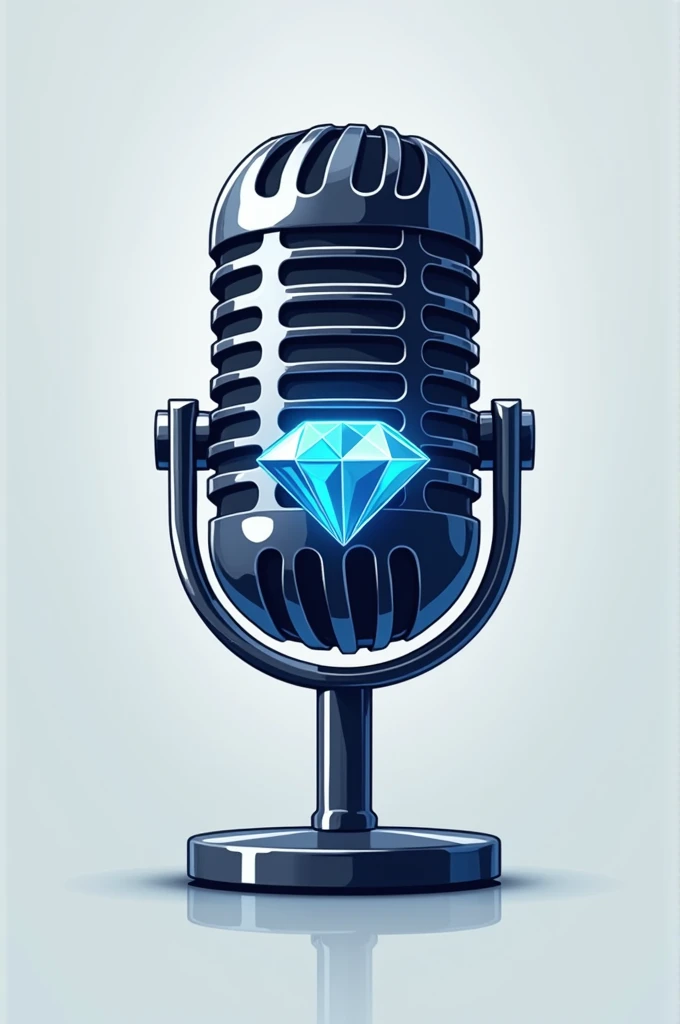 Logo with a microphone and a diamond 