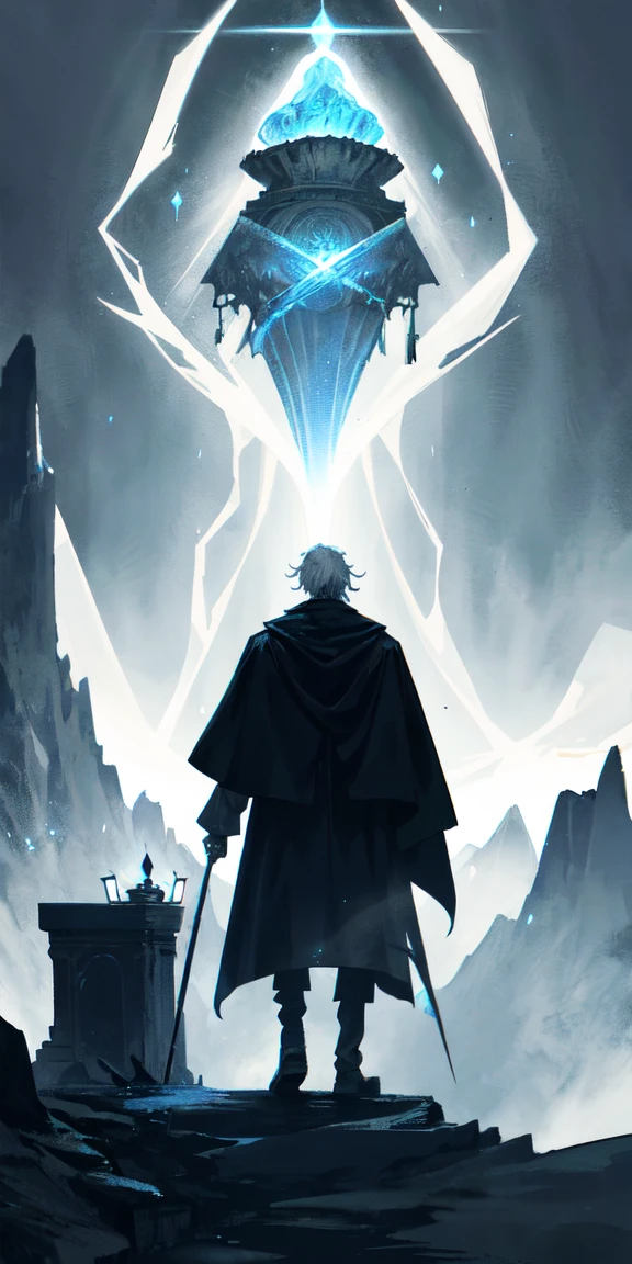 ((tmasterpiece:1.2,best qualtiy),tarot cards:1.3,Tarot card of a hermit
Against a dim blue-gray background, an old man walks quietly alone along a cliff path by the light of a lamp. He is dressed in a gray cloak that seems to blend in with the world around him, and holds only a walking stick and a lamp in his hand. The absence of any ornate decorations or possessions indicates that he is the opposite of worldly and materialistic values.
There are no plants or animals depicted in the area, just a quiet, serene atmosphere.
The light of the old man's lamp symbolizes wisdom and inspiration. He is looking down from the top of the iceberg with his back arched, shining his lamp from on high to guide those who are lost and seeking salvation.
The old man stands atop the iceberg.
Translated with DeepL.com (free version)