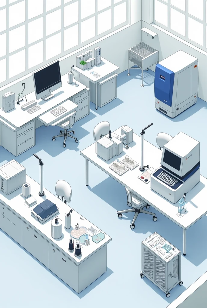 I need a simple drawing to be able to draw the coagulation area where I can see the equipment used in that area, the analyzer.