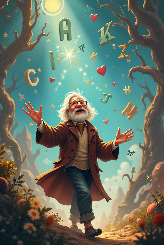 Chomsky, the creator of the theory of language acquisition, appears as a friendly guide in this magical world of flying letters and phrases and addresses Chema.