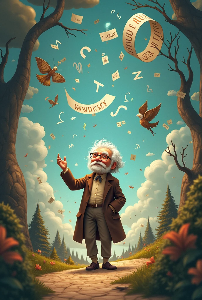 Chomsky, the creator of the theory of language acquisition, appears as a friendly guide in this magical world of flying letters and phrases and addresses Chema the .