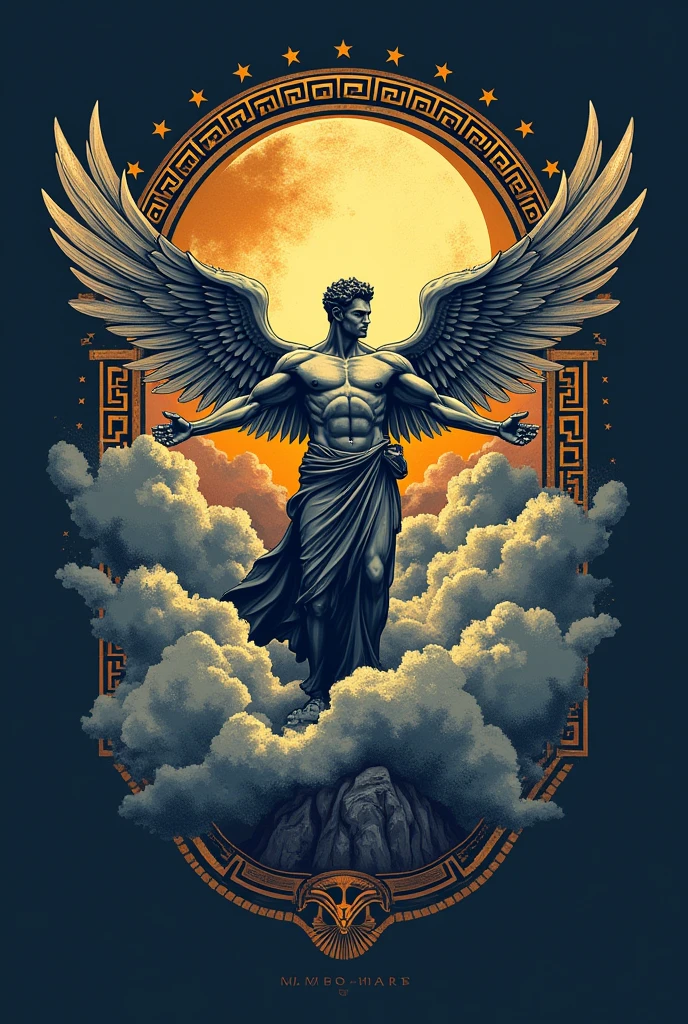 Make a design, for a brand of caps called “OLYMPO hats” in relation to Greek mythology 