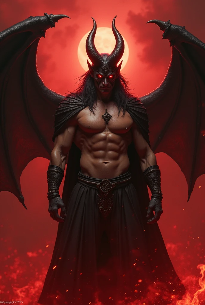 sexy Satan with a giant penis and a handsome body fucking other mans inthe hell.
