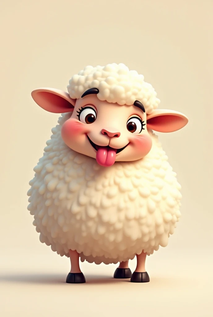 A nice annoying sheep, 2D character with front light, vectorial