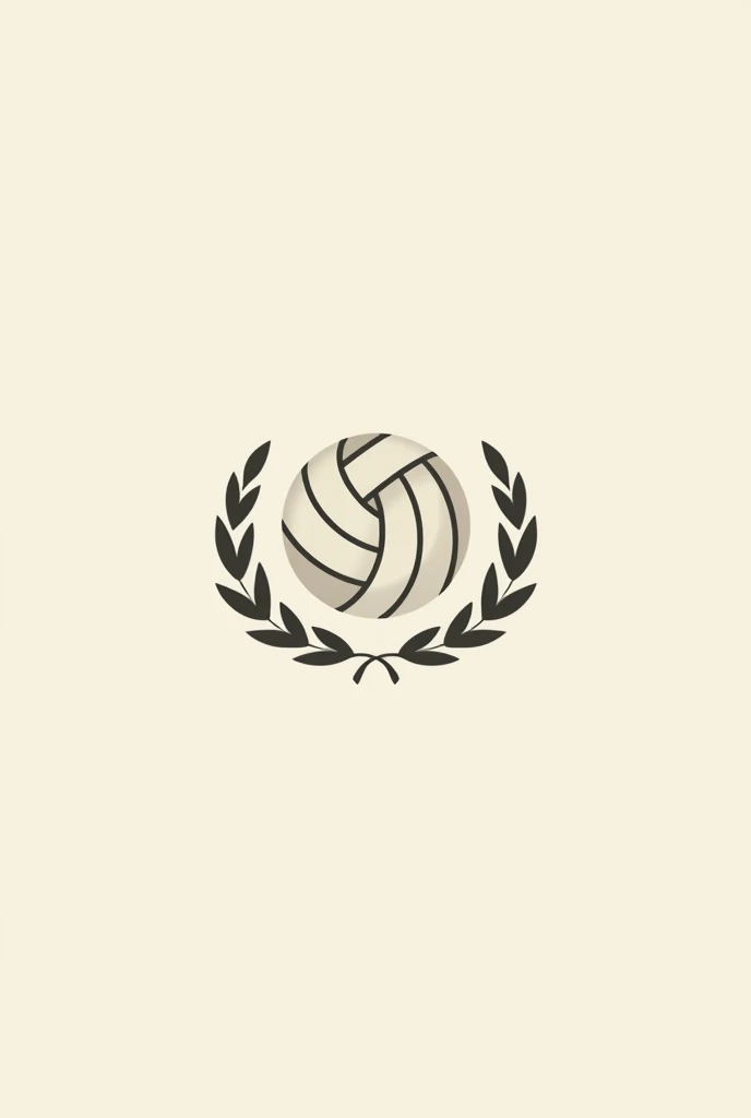 Hello , Could you create a minimalist logo for me?, under the following conditions, a volleyball , with an olive crown peeking out from the back of the ball , sin relieve