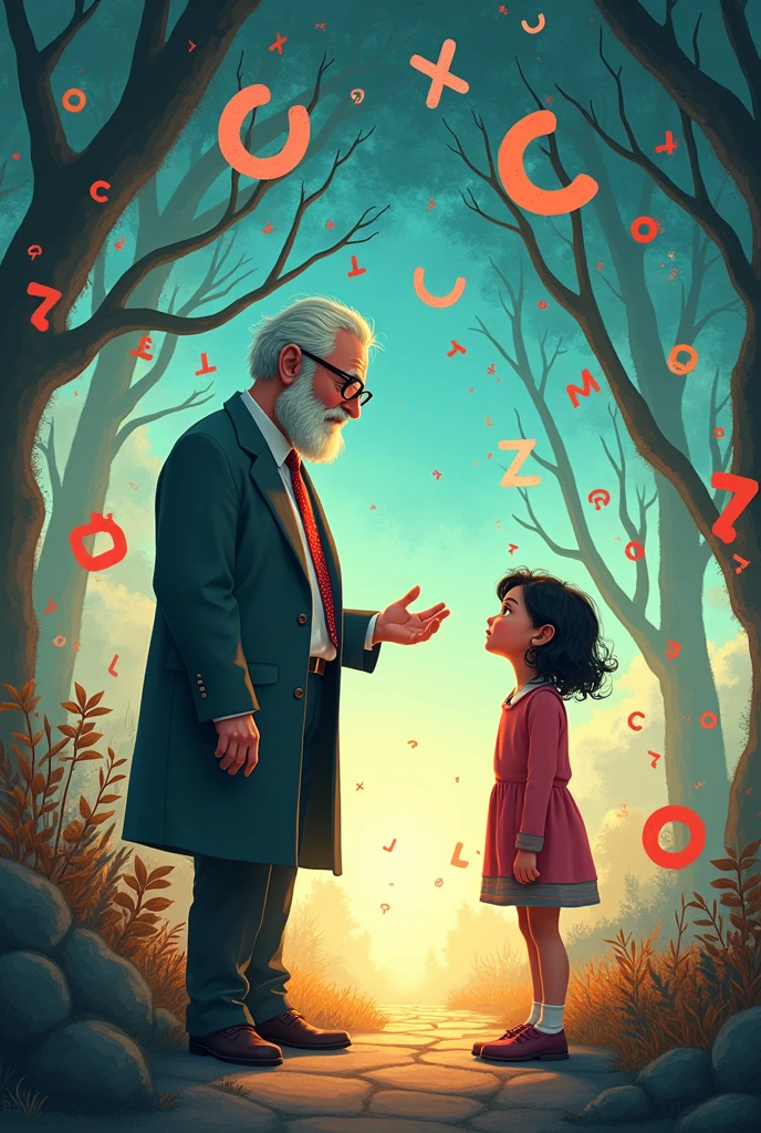 Chomsky el creador de la teoría de adquisición del lenguaje le dice a Call la niña en el mundo de palabras voladoras 
"Hello, Call! Welcome to the World of Language. Here I am going to show you how all humans have a special talent for learning languages.."

