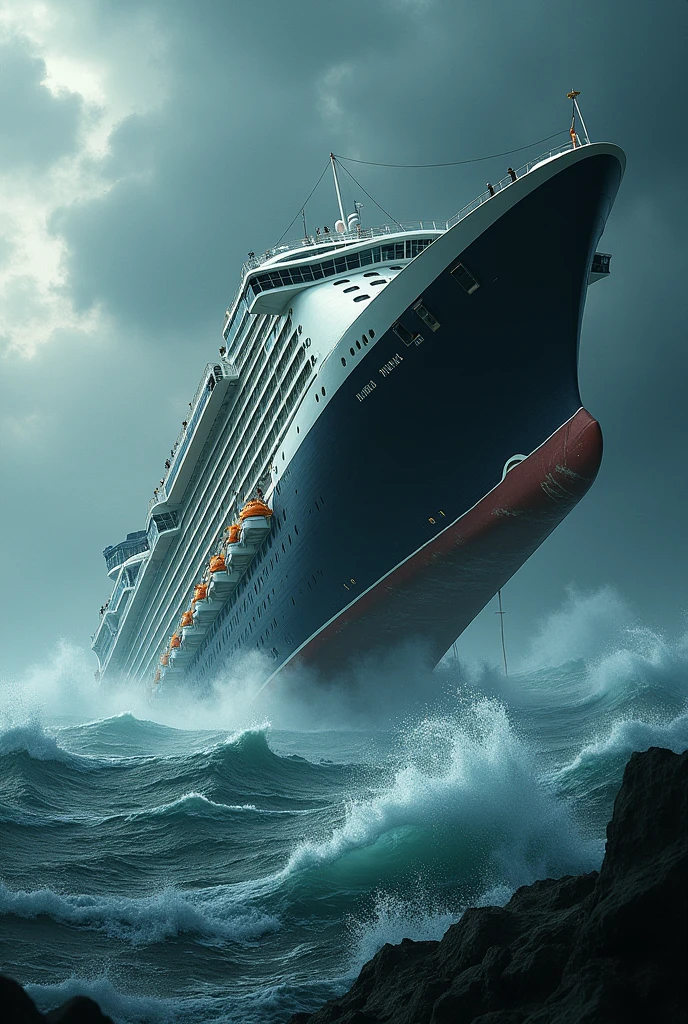 Cruise ship overturned at sea 