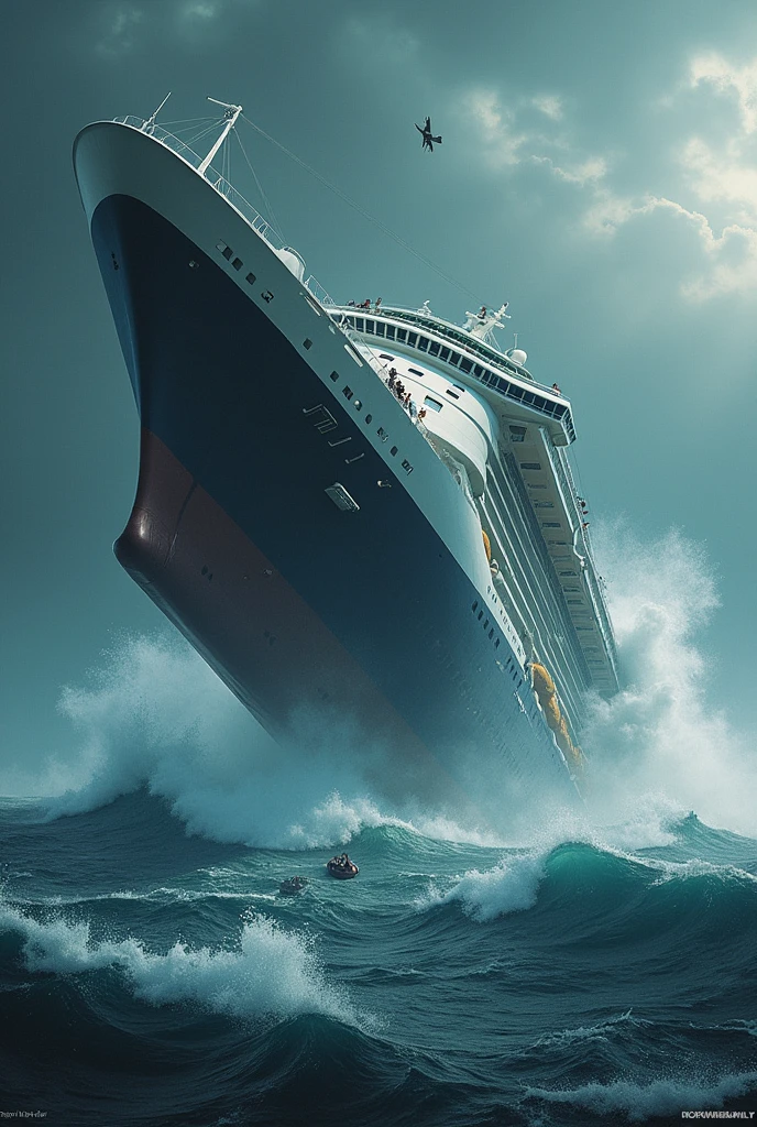 Cruise ship overturned at sea 