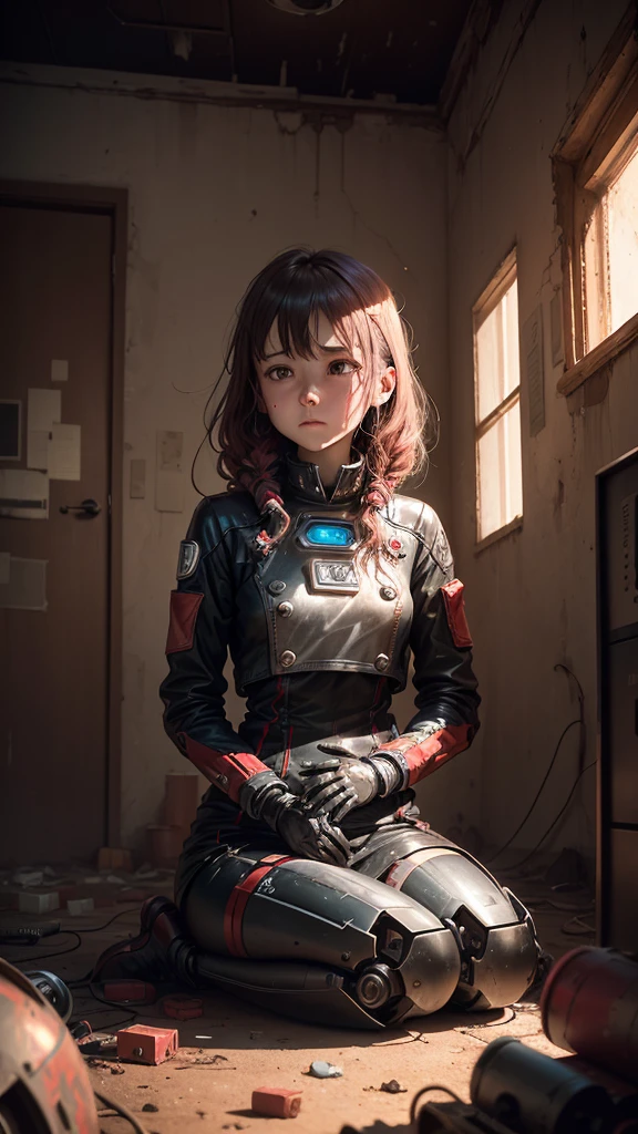 ((best quality)), ((masterpiece)), (detailed), hyperrealistic, sci-fi, 1girl, photo of nagatoro hayase wearing engineeringsuit squatting, in a space station, smirk, black hair, hairclip, brown eyes, small breasts, very skinny, slender fit body, shiny armor, (dirty:1.2), (bloody:1.2), looking at viewer, from above, realistic materials, dramatic lighting, wallpaper, intricate, sharp focus, ray tracing, rtx, professionally color graded, professional photography, high quality, 4k, 8k, raw <lora:engineeringsuit:0.6>, (AS-Young:1.5), <lora:epi_noiseoffset2:1>, <lora:nagatoro hayaseV2:0.6>