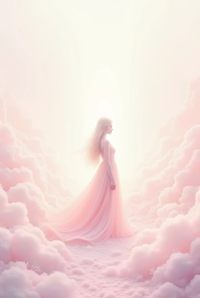 pastel pink and white album cover