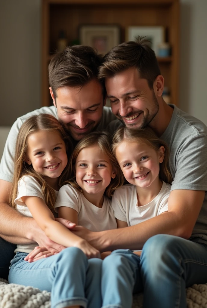 Gay couple with twins daughters