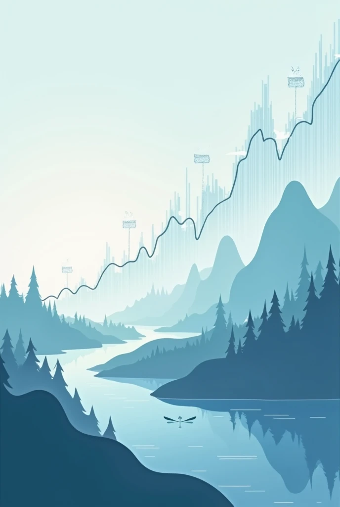 stock charts slowly rising
