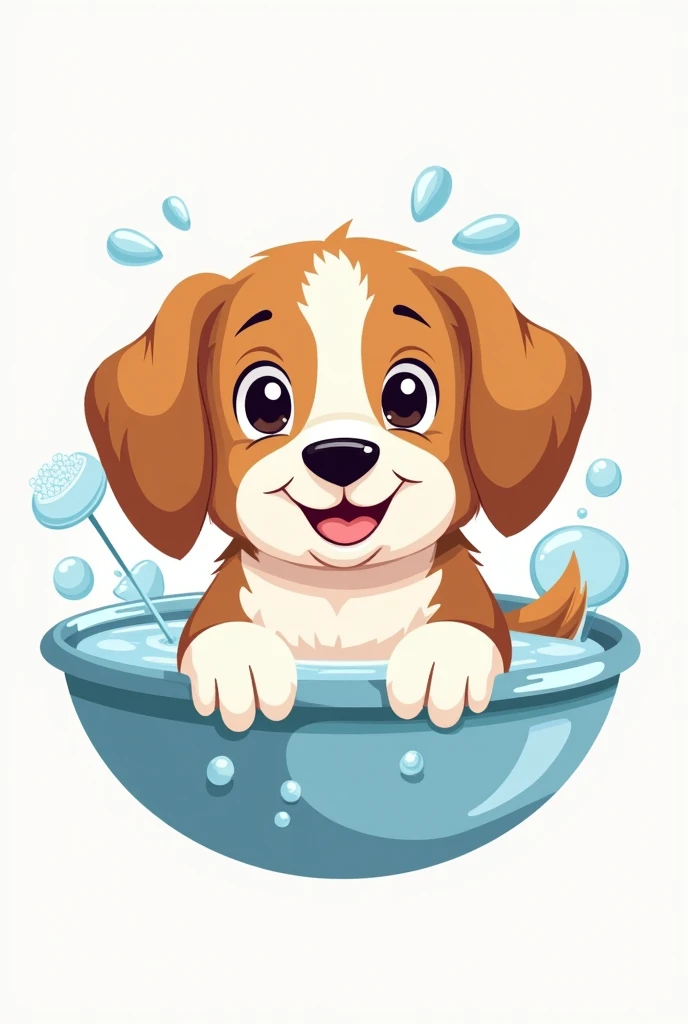 Create a logo written Banho e Tosa Vilela, and that has something to do with the theme like a dog taking a bath, and write everything in Portuguese