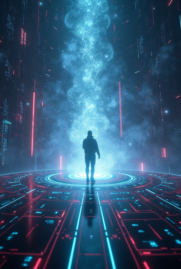 Create an image that says quantum computing and is very eye-catching
