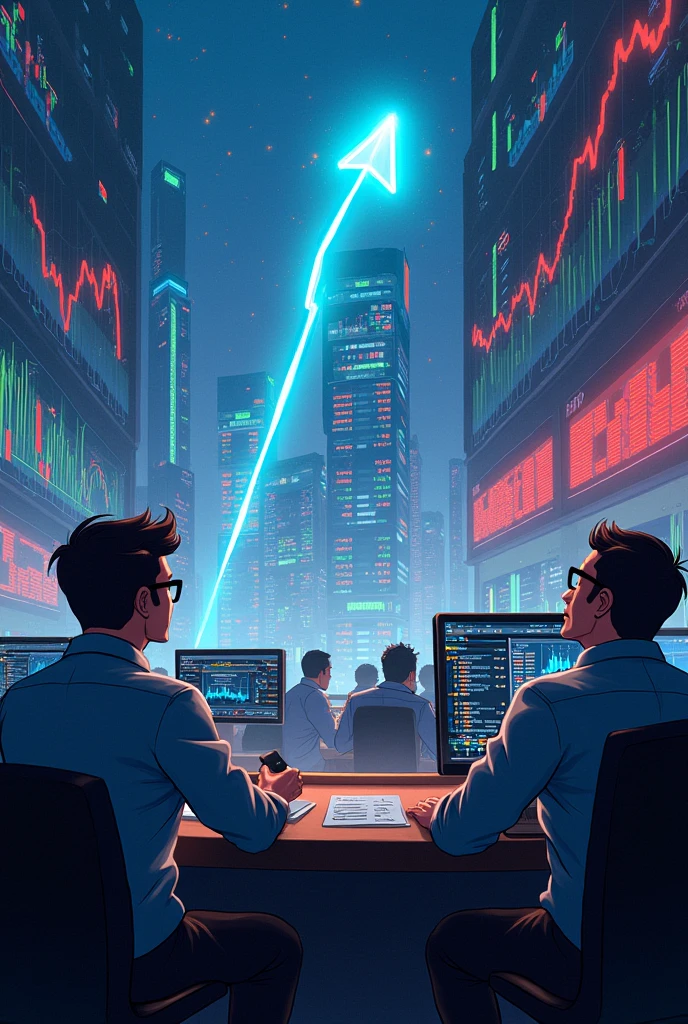 stock market charts rising very fast