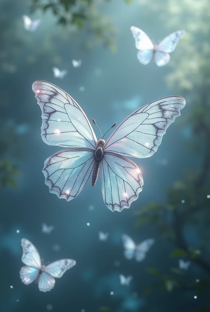 silver butterflies