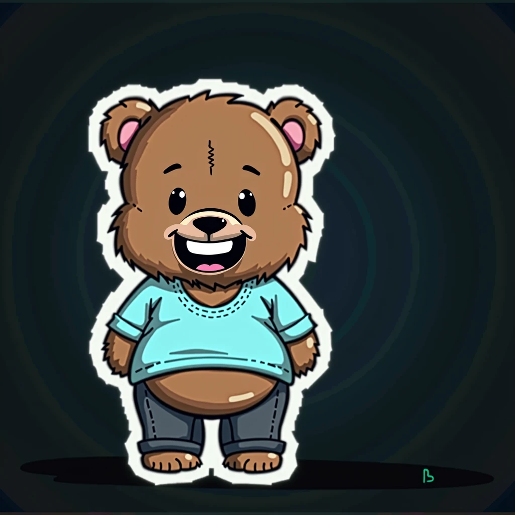 kanye west in teddy bear version smiling
