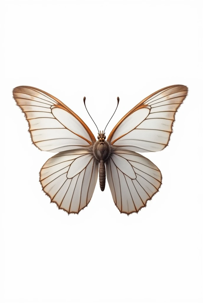 Vector logo of a single butterfly with a rope-shaped silhouette flying to the left, very realistic and detailed with a white background without generating shadows