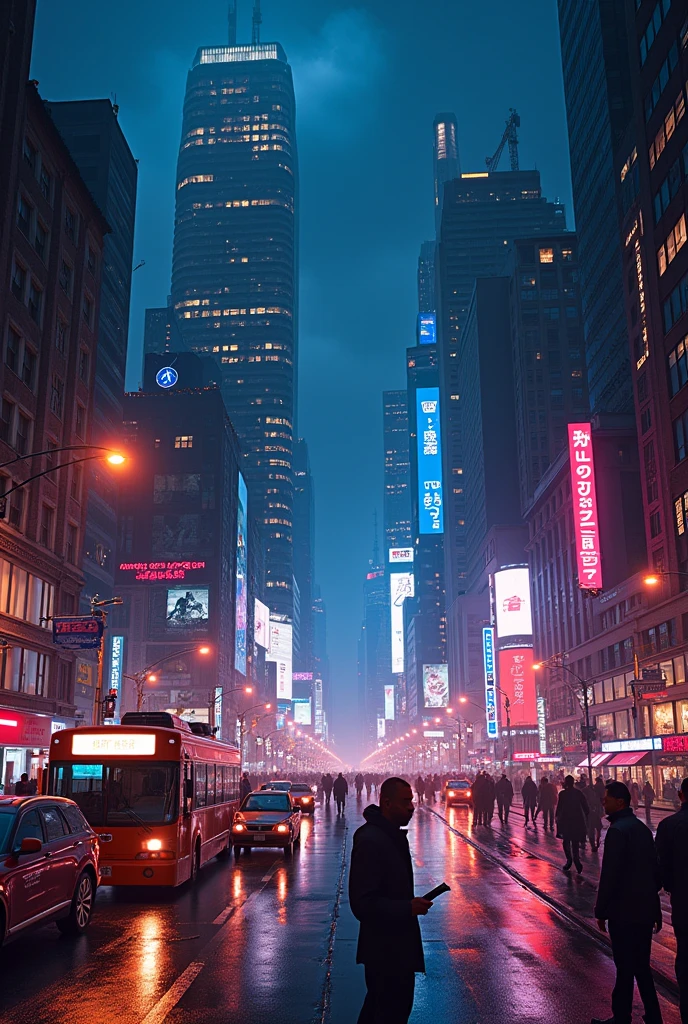 City at night in 8k