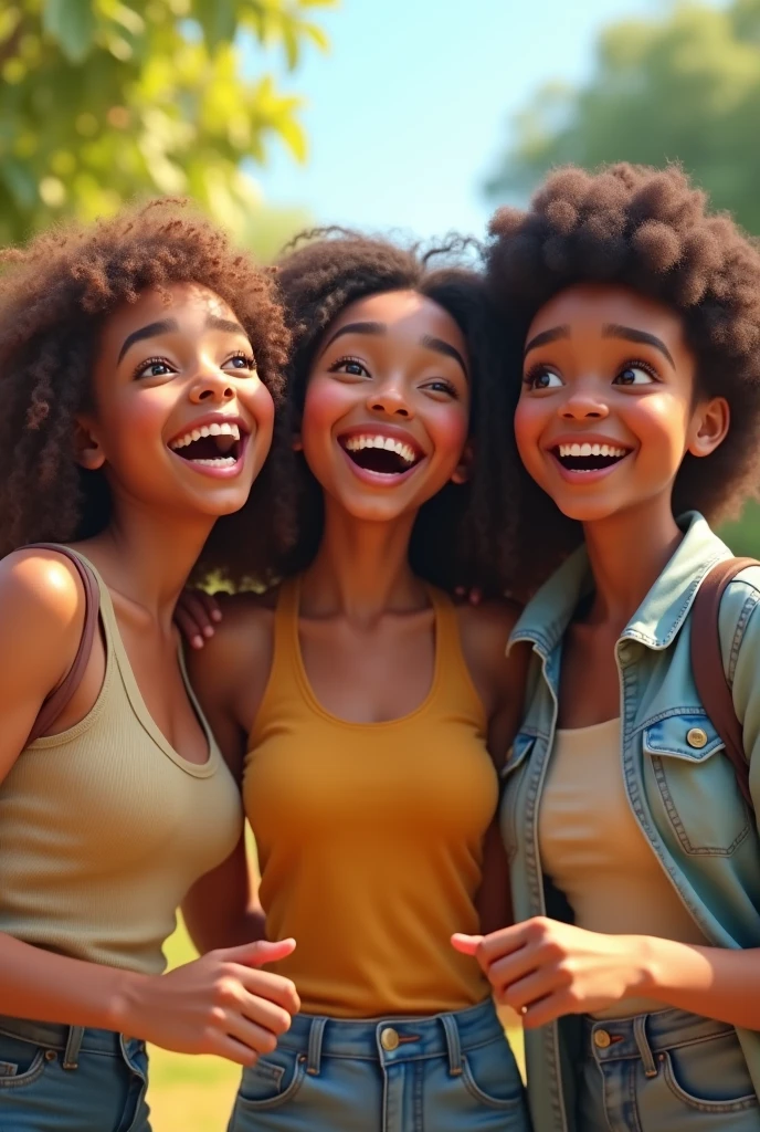 Three happy friends