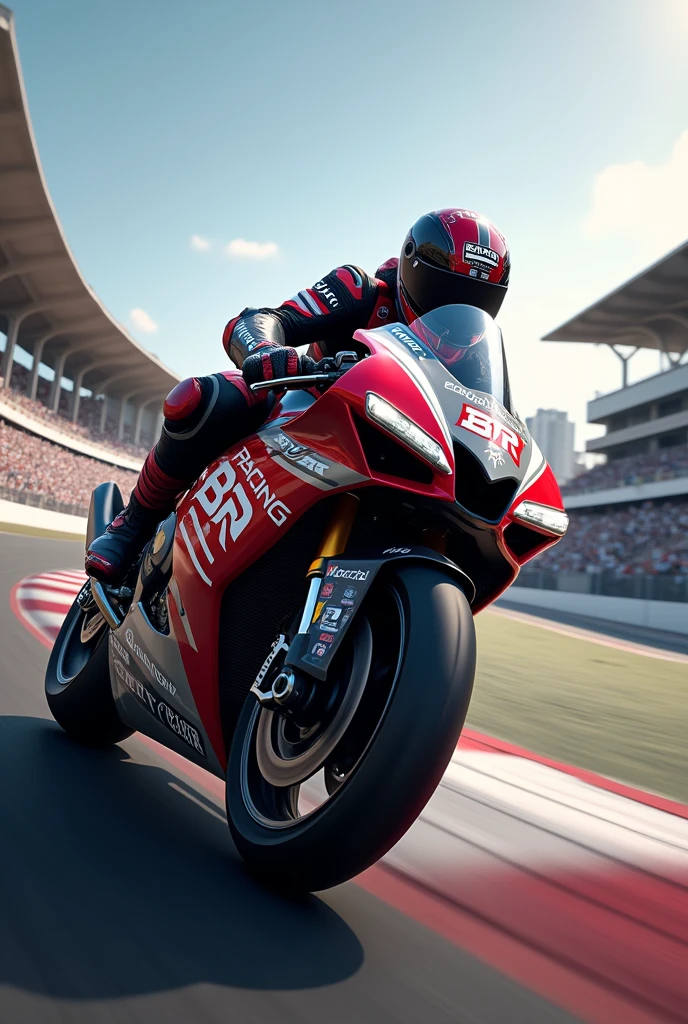 create an image with the name BR Racing, that is related to the motorcycle industry