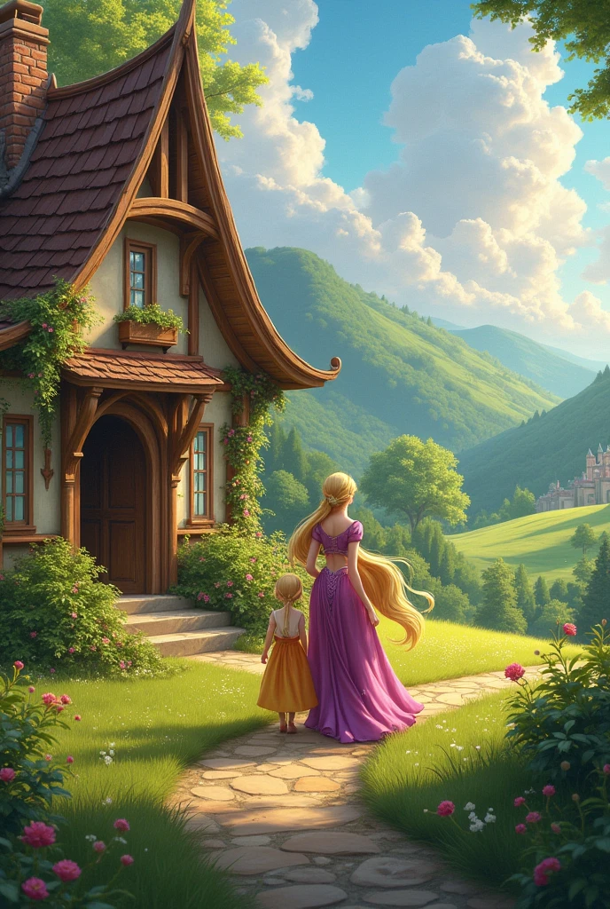 rapinzel and her sister arrived home