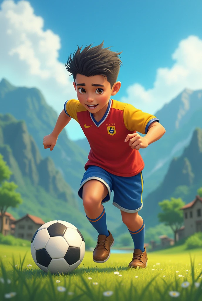 A Dream in the Dust In a small town surrounded by mountains and green fields, There lived a boy named Paul. He was and had an overwhelming passion for football, which encouraged the arrival of a new coach. The Trial by Fire Don Roberto organized a local tournament to measure the skills of his new students.. Pablo and his teammates faced teams from nearby towns. Despite being smaller and having less experience, Pablo's team advanced to the final, largely due to his skill and leadership on the field.
An Opportunity in the City Pablo's success in the tournament did not go unnoticed. A talent scout who had come to observe the tournament approached Don Roberto after the match.. He told him about a football academy in the city that was looking for young talents., and Paul was the perfect candidate.
The Challenge of the City Life in the city was a whole new world for Pablo. The academy was big, with modern facilities and players from all over the country. Pablo felt like a fish out of water. The training sessions were intense., and the other players were faster and stronger. Some of them saw him as a simple village boy and did not take his presence seriously..