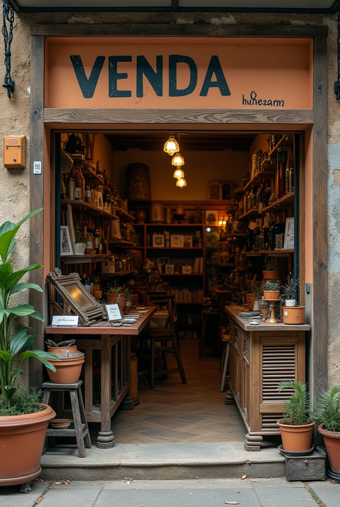 Create a logo that just says SALE, They only sell old things there, collect elements referring to this, and write in Brazilian Portuguese 