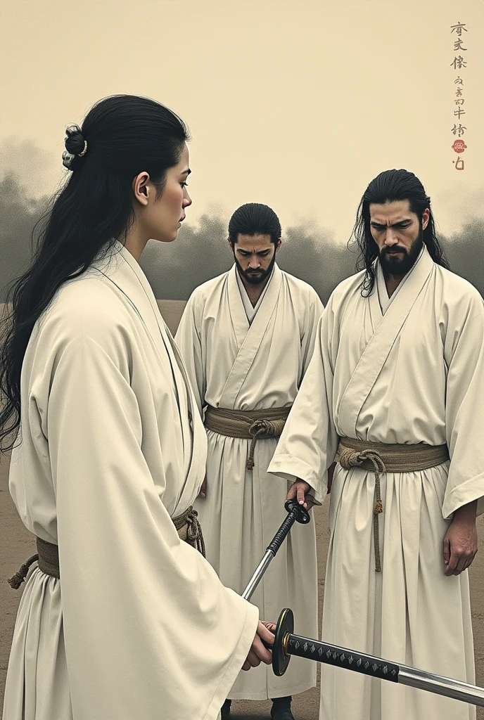 Seppuku Ronins in white kimono