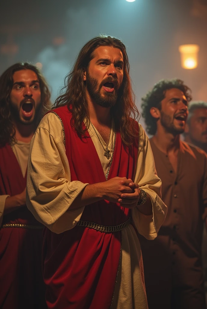 Angry young people denying to Jesus