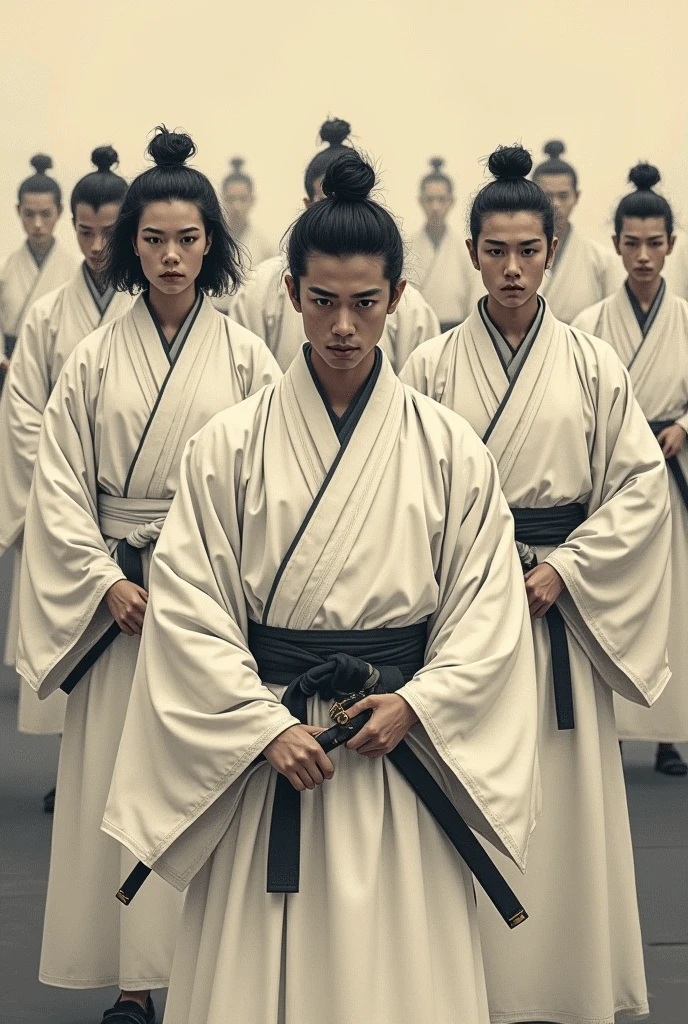 Seppuku Ronins in white kimono
