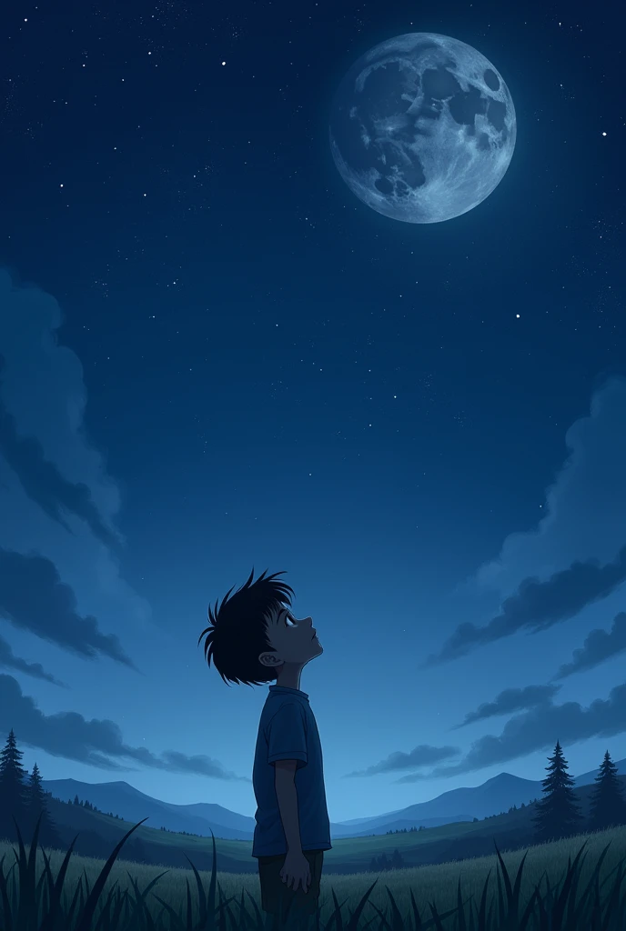 A boy looking at mood