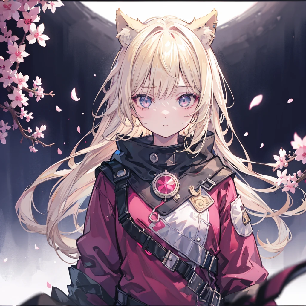 1 Girl, blond,  cexist_ear, animal_ear, Solitary, dark_skin, Brown_skin, Foggy neon futuristic,  Summer Jackets, Cherry Blossoms Falling, Portrait Style, Watching_exist_Viewer, cinemexistic lighting,  Eyeliner, cosmetic, emotion,  Very detailed, Wide-angle lens, Clear focus,    Ring Light, Edge lighting, ocBrowne render, Ring Light, Edge lighting, Enwink Punk, Sandu Art
