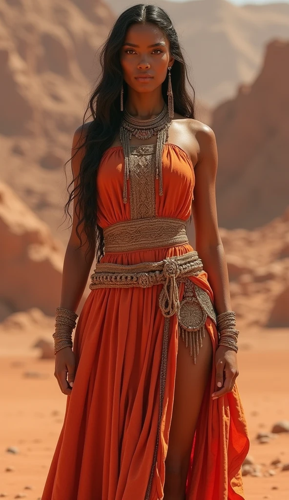 Very beautiful Mars goddess, Dress in the style of ancient Greece, whole body