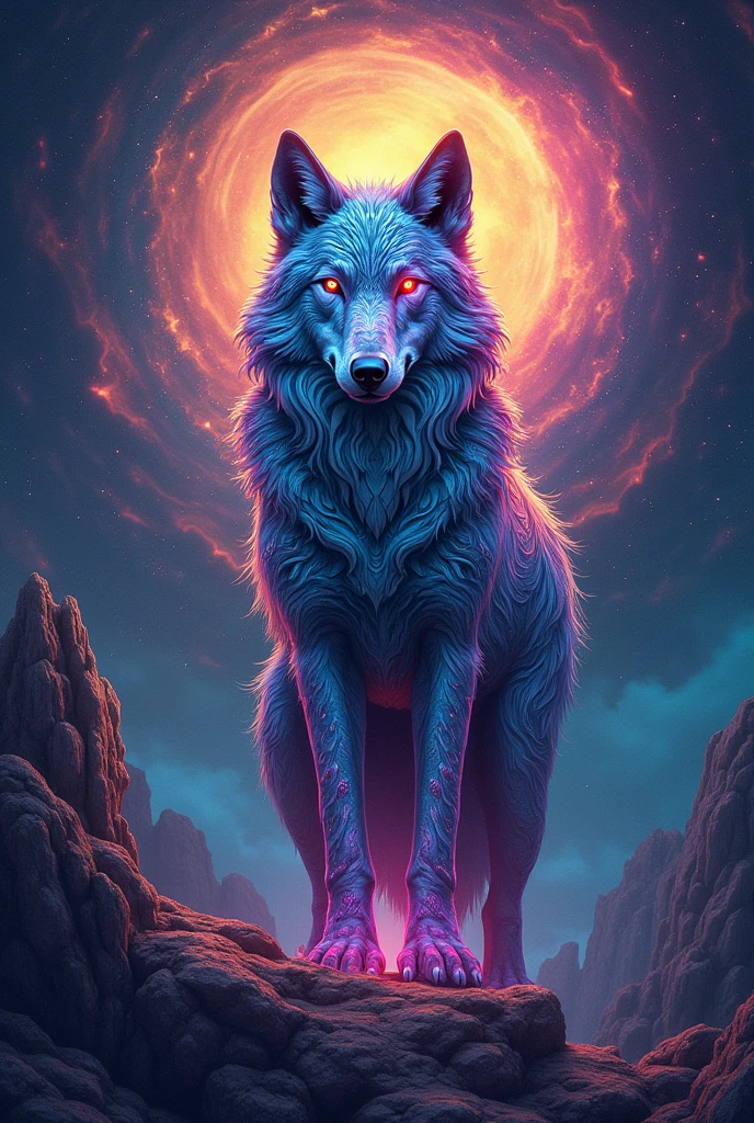 psychedelic wolf