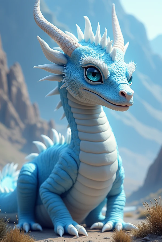 Realistic Blue Eyes White Dragon Creature